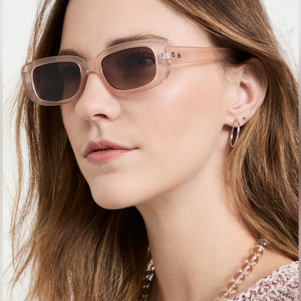 AIRE Ceres Sunglasses Chic Transparent Pink Rectangular Sunglasses